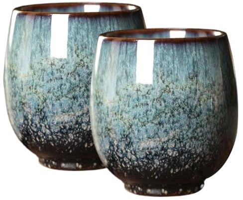 Ngbbby Juego de té chino 2 piezas 150 ml, tazas de té chino de cerámica resistentes al calor, tazas japonesas sin asa, taza pequeña de Matcha para café, bebidas, ceremonia oriental tradicional