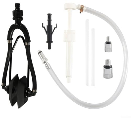Outboard Motor Washer And Oil Pump Set For Cleaning And Flushing Marine Engines With Three Adapter Sizes And Dual Water Inlet For Water Flow