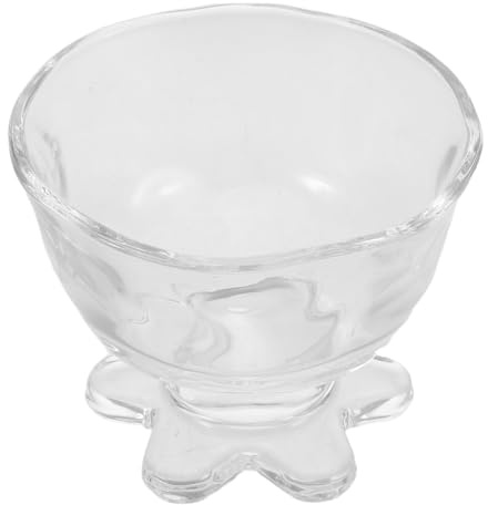 Veemoon Coupe à Glace en Verre Transparent 240 Ml Bol à Dessert Épais Pied Stable Verrine Polyvalente pour Milk-Shake Crème Glacée et Yaourt – pour Fêtes et Service Élégant