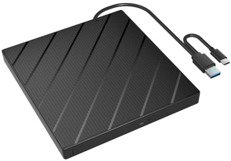 Bosiyrggrl Lector de CD/DVD Externo USB 3.0, Grabador de CD/DVD, Lector de DVD Externo, Grabador de CD para PC, Portátil, Escritorio