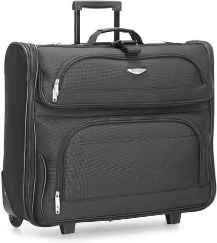Travel Select Amsterdam Business Rolling Garment Bag, Softside Expandable Rolling 2-Wheeled Suit Carrier, Gray, One Size