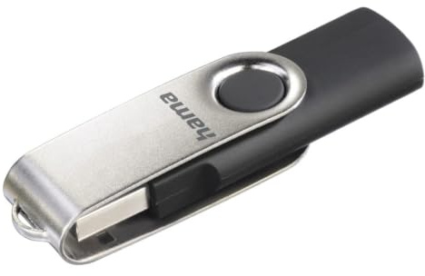 Hama 64 GB USB-Stick USB 2.0 Datenstick, 15 MB/s Datentransfer, mit Öse | Speicherstick silber, zur Befestigung am Schlüsselring, Speicherstick, Memory Stick aus Metall, geeignet für Windows/MacBook