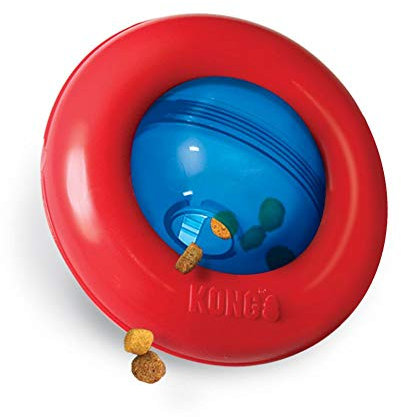 KONG Gyro - Interaktives Hundespielzeug mit Leckerlispender - Slow Feeder für Gesundes Fressen - Für Mittelgroße/Große Hunde