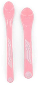 Twistshake Baby-Fütterlöffel-Set – 2er-Pack | BPA-freies Besteckset zum Entwöhnen von Babys | Lernbesteckset für Kinder | Kinderbesteck ab 4 Monaten | Pastellrosa