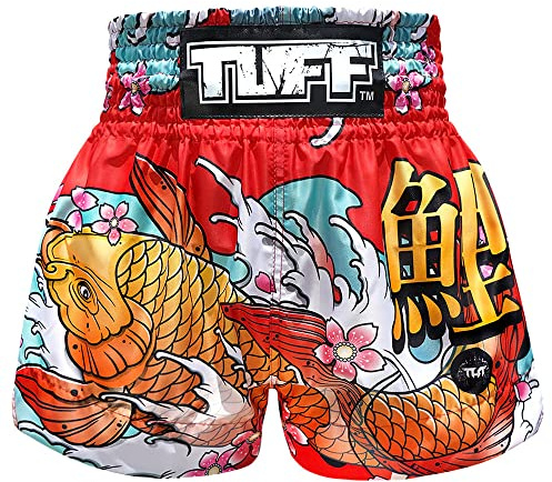 Tuff Boxing Sport Muay Thai Shorts Trunks Kick Martial Arts Training Gym Clothing, Tuf-ms637-red, X-Large