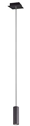 lightling modern Pendellampe Julie, 1-flammige Pendelleuchte schwarz matt Metall, Esszimmer Küche Wohnzimmer, 1 x GU10 max. 35W, ø 6 cm, höhenverstellbar max. 150 cm