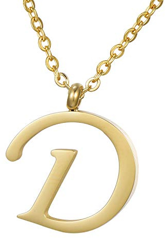 Morella Women's Stainless Steel Necklace Gold with Pendant Letter D
