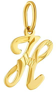 SILVEGO Unisex Anhänger Buchstabe H aus Gelbgold 14 Karat 585