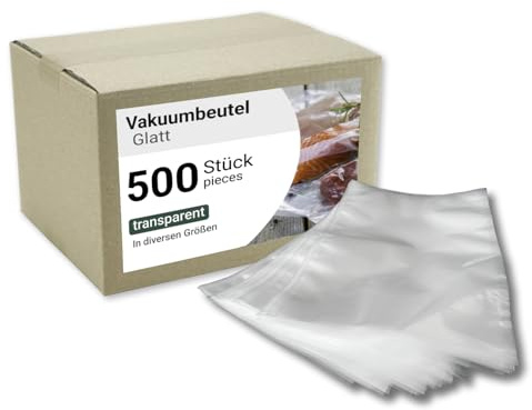 500 Stück PROFI Lebensmittel Vakuumbeutel | Für alle Kammer-Vakuumiergeräte | Stärke 90 µ | Siegelrandbeutel | Vakuumierbeutel (350 x 500 mm)
