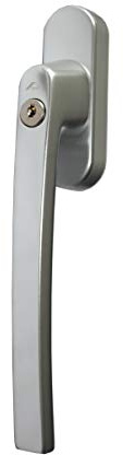 Roto Original Line Griff Patio Z mit Logo, Abschließbar, Farbe Natursilber, Stiftlänge 35 mm 1Schlüssel TS7443 25 x 3.6 x 6.7