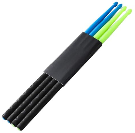 Nylon Drumsticks 5A 2 Paar mit Anti-Rutsch-Griffen für Trommel Leichte Haltbare Kunststoff Übung 2 Paar Drumsticks für Erwachsene Musikinstrument Percussion Zubehör (Grün und Blau)