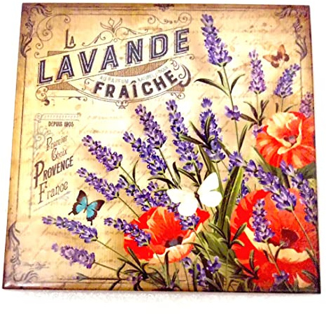 DESSOUS DE PLAT LAVANDE,COQUELICOTS,MIMOSA DE PROVENCE EN CÉRAMIQUE