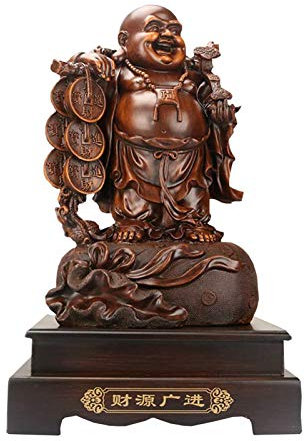 Siunwdiy Feng Shui Buddha Verzierungen Für Zu Hause, Lachen Buddha Figuren Home Office Dekoration Bless Wohlstand Und Reichtum Für Geschenk,D,Large