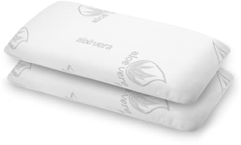 MERCURY TEXTIL - Almohada viscoelástica con Tejido de Aloe Vera, termoregulable adaptabilidad al Cuello de Alta recuperación. (Pack de 2-70CM)