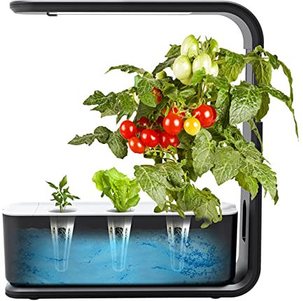 MKNZOME Hydroponic System, 3 Hülsen Indoor Kräutergarten mit Pflanzenlampe für Pflanzenwachstum, Automatisches Keimungs, Höhenverstellba, Smart Garten Anzuchtsystem, ideal für Kräuter & Pflanzen#4