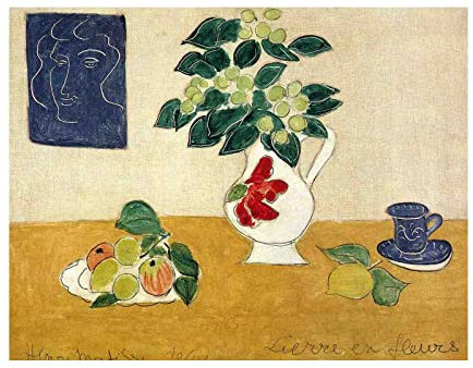 Lasite Henri Matisse《Lierre》Tableaux Affiche Decoration Murale Salon Moderne Tableau Impression sur Toile Deco Maison Salon Chambre Décor（35x46cm） 14x18inch,Sans Cadre