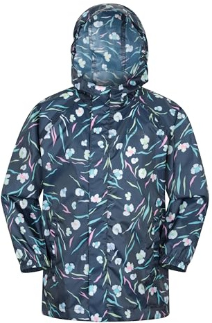 Mountain Warehouse Pakka Kids Waterproof Rain Jacket | Lightweight Coat with Reflective Details, Easy to Pack Packaway Hood & Stuff Bag, Ideal for Boys, Girls, School, Wet Weather