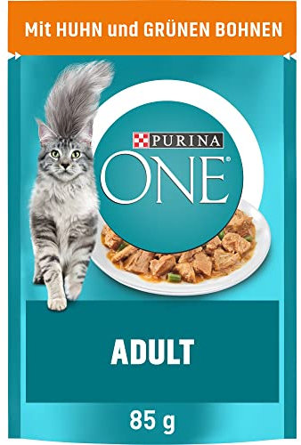 PURINA ONE Adult Katzenfutter nass, zarte Stückchen in Sauce mit Huhn, 26er Pack (26 x 85g)