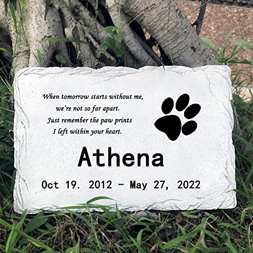 CUDMORERBE Pietra commemorativa personalizzata per cani da compagnia, pietra commemorativa per cani, targa da giardino per animali domestici, incisione con nome dell'animale domestico date e