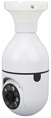 Cuque CáMara de Vigilancia con Bombilla, 5G 2.4G WiFi 2MP 1080P CáMara de Vigilancia InaláMbrica Giratoria para Oficina en Casa