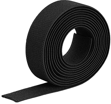 sourcing map Bande élastique double face en sergé - 2,5 cm - 2,8 m - Bobine élastique épaisse - Noir - Pour couture et ceinture