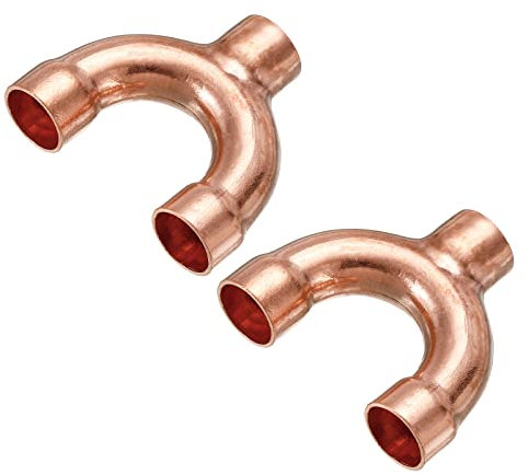 sourcing map Tee Y Form Kupfer Schweißnaht Geteilt Verschraubung 12.7mm 1/2 Pack von 2
