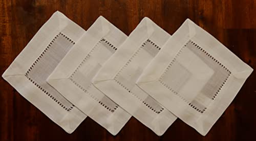 Generisch Deckchen 20x20 4er Packung mit handgemachter Hohlsaum (20x20)