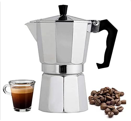Cafetière Italienne, 6 Tasses De 450 ML De Tasse À Expresso Moka avec Corps Amovible Et Conception De Soupape De Sécurité, Pression D'extraction À Triple Levée, pour Cappuccino Ou Latte