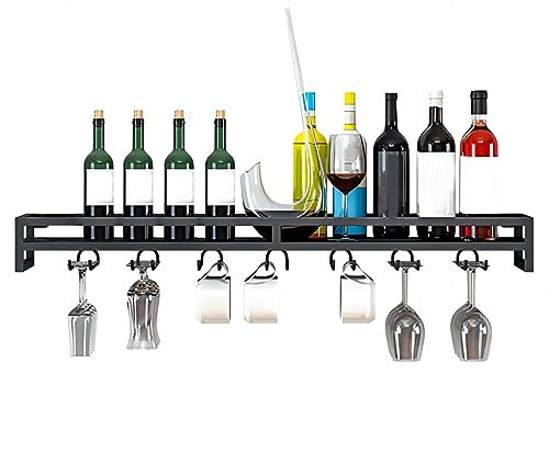 LIGUOYI Glashalter Wand Regal Platzsparend, Weinglashalter Metall Robust Und Langlebig Aufbewahrung Aufhängen Glashalter Mit Schrauben, Für Bar Küche Zuhause 60/80/100cm Weinglashalter