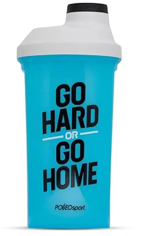 Shieldmixer Hard or Go Home Eiweiß Shaker - Shaker Proteinshake - 600ml - Gym Shaker - Für eiweiß- & Sportgetränke - Shake becher - Gym Zubehör - Trinkflasche - Blau - Defender Classic Protein Shaker