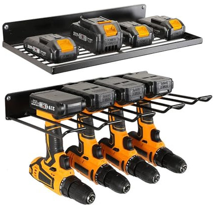 Organisateur D'outils Électriques, Support De Rangement Mural, Conception Anti-Chute Améliore L'utilisation De L'espace, Support De Rangement Utilitaire Pour Garage, Atelier, Bibliothèque D'outils Etc