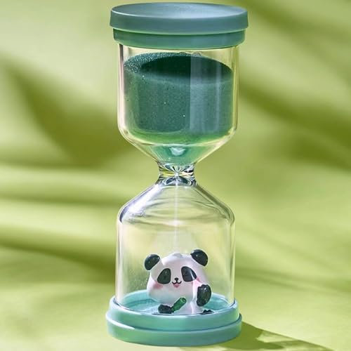 Bruchsichere Kunststoff-Sanduhr 30 Minuten,Bunt Sanduhr Kinder mit Panda in Macaron Grün,Zeitmanagement Halbe Stunde,Time Timer für das Leben der Kinder,Lernen,Küche, Spiel Timing