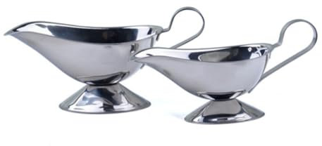 OUNONA 8-Ounce Stainless Steel Sauce Container Sauce for Restaurant Mirror Finish Built to Last Easy to Clean Silver Gravy Boat Jug for Dining