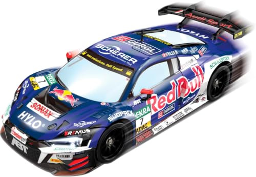 Carrera RC 370160149 ABT Red Bull Audi R8 LMS GT3 evo II - Steam Fjärrstyrd bil, 2,4 GHz, power på racerbanan, fyrhjulsdrift och ångfunktion, Red Bull-design, autentiska detaljer och LED-effekter