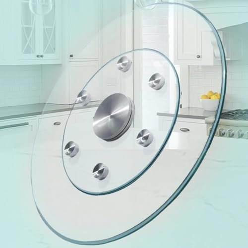 QSPNVFB Piano Girevole Rotondo in Vetro Temperato, Piatto per Torte Girevole per Decorare E Servire, Vassoio da Portata Lazy Susan per Tavolo da Pranzo(40 inch(100cm))