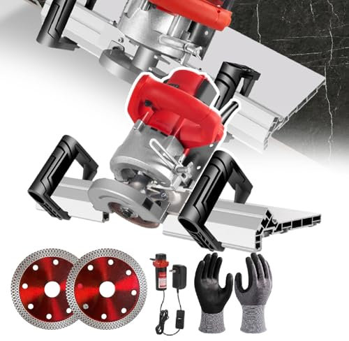 pedenencelia 43 Degree Electric Tile Chamfering Tool - 13000 Rpm Professional Tile Beveling Cutter With Dual Water Spray & Wider Aluminium Base Plate For 0.79 In Ceramic Tiles/Marble,A