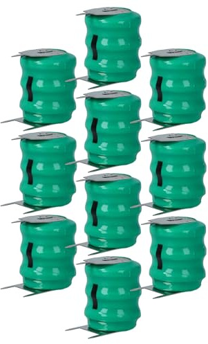 vhbw 10x NiMH Ersatz Knopfzellen-Akku Typ 3/V80H 3-Pins 80mAh 3,6V kompatibel mit Modellbau-Akkus, Solar-Leuchten UVM.