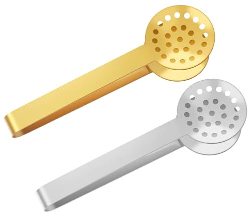 2 Pcs Tea Bag Squeezer Tongs Tea Filter Spoon Clamp Stainless Steel Teabag Strainer Dispenser for Kitchen Bar Tools