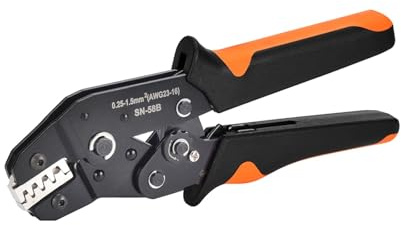 tenazas， Herramienta de engarce, alicates de engarce con resorte, herramienta manual, conector de cable hembra-macho, kit surtido de terminales con aislamiento eléctrico.