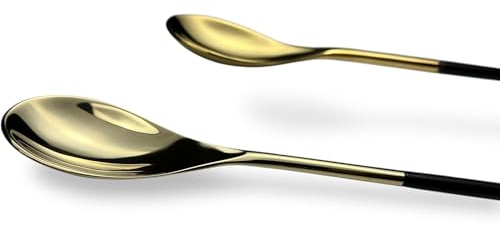 ChefTrolley Professional Quenelle Spoon (Roche Spoon) – Heavy Duty Brass Metal Dessert Plating Spoon for Chefs – Mirror Finish – Ideal for Fine Dining & Pastry Art (Bright Gold)