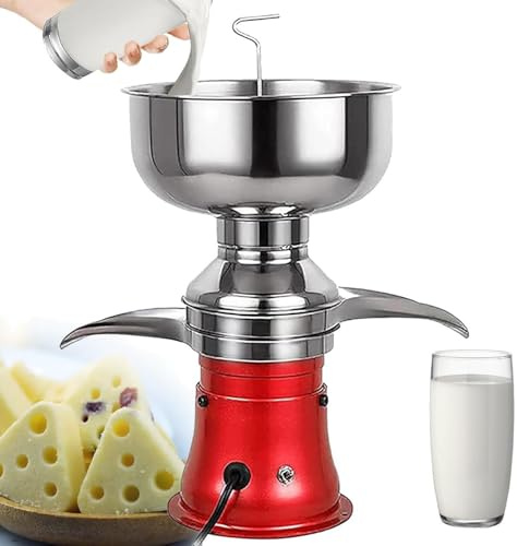 WhFKLca écrémeuse électrique 50 L/H, Séparateur De Crème De Lait électrique, Centrifugeuse électrique pour Lait Frais 8 L, pour Lait De Vache, De Chèvre Et De Jument