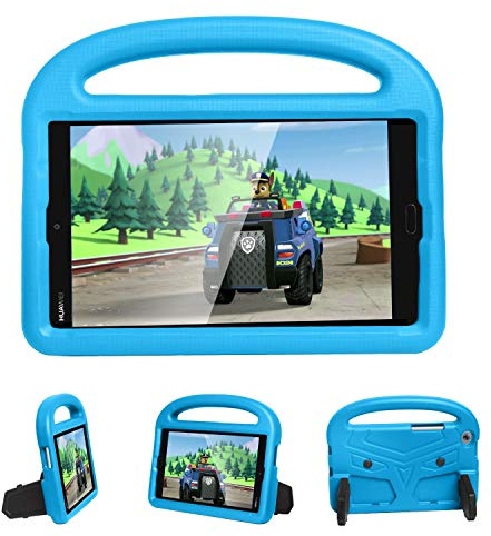 Tablettskydd Tablet Väska till Huawei M3 / M5 Lite 8,4 tums kiselfall For barn, For chocktäta lättviktigt droppskyddat stativ tablettväska, med handtag och kickstand(Blu)