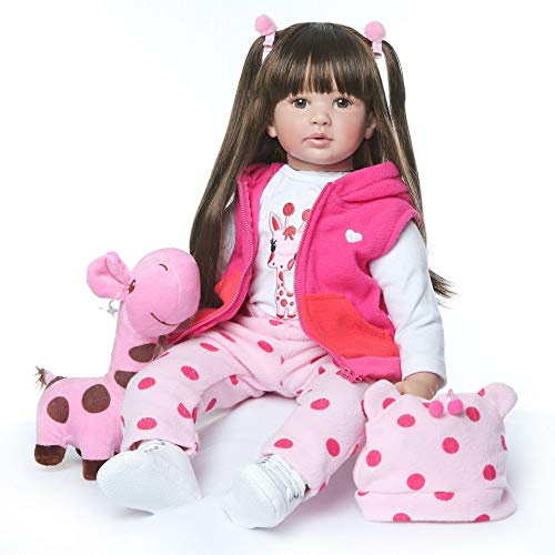 TERTYRES Realistische Reborn Baby Puppen 24 Zoll 60cm Weicher Stoffkörper Silikon Vinyl Lebensecht Reborn Baby Mädchen Handgefertigt Neugeborene Baby