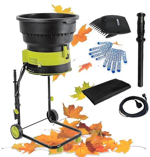 CGLYYDS Biotrituratore Elettrico da 2500 W, biotrituratore per Compost, trituratore di Rami, trituratore di Foglie, biotrituratore per Foglie da Giardino, Diametro dell'imbuto di 54 cm Powercord×60m