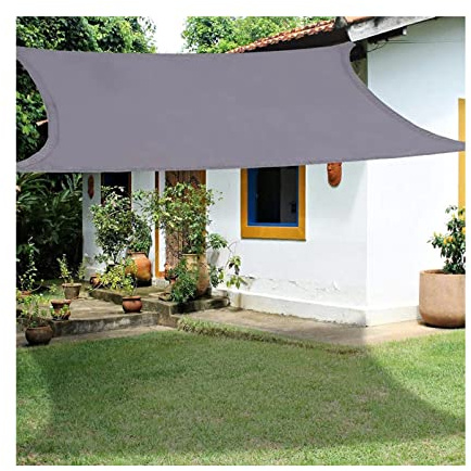 Rectangle Sun Shade Sail Canopy 2x3m 3x5m 4x6m - 95% UV Protection Waterproof Outdoor Awning for Garden Patio Party - Grey with Rope