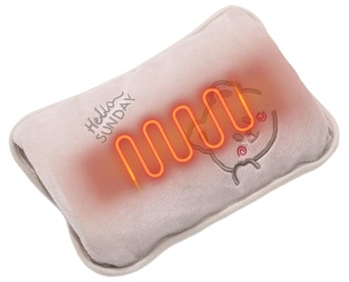 Chauffe-mains électrique – 500 ml – Bouillotte rechargeable pour la chaleur, manchon en tissu doux avec fonction anti-fuite, accessoire de confort corporel pour crampes menstruelles, tension