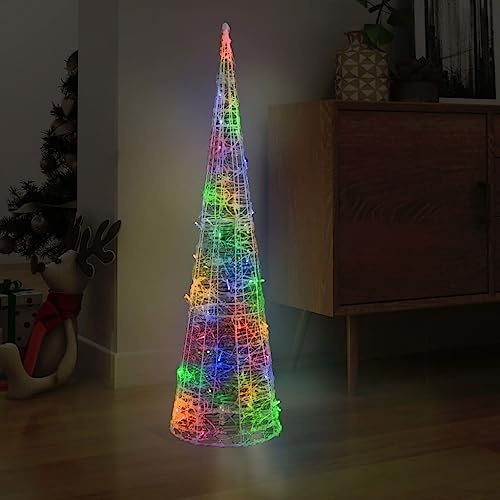 Genérico Pirámide Decorativa Cono acrílico Luces LED de Colores 120 cm, Luces de Navidad Multicolour,329808