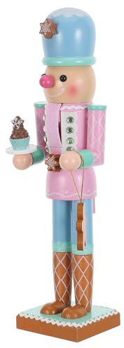 Toyvian Cascanueces Soldado de Madera Diseño de Hombre de Jengibre, Decoración Navideña Artesanal para Fiestas, Durabilidad y Ambiente Festivo