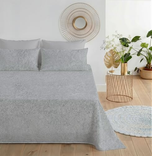 Filoro Set Lenzuola Matrimoniale 6 Pezzi, Grigio, 4 Federe, Stile Contemporaneo, 100% Cotone, Made in Italy