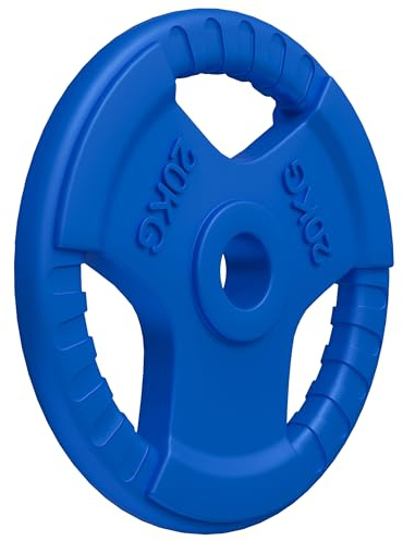 Gorilla Sports® Disque d'haltère 50/51 mm olympique en caoutchouc Gripper, 20 KG
